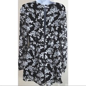 Love…Ady Black & White Floral Romper